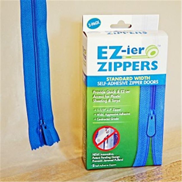 EZier Products EZSZ02 SelfAdhesive Zipper Doors Standard Width, Case of 12 Packs 24 Zippers