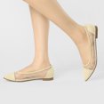 thumbnail image 2 of Zapatillas De Ballet Sin Cordones Dedo Del Pie Puntiagudo Malla Para Mujer Beige 37 Allegra K, 2 of 6