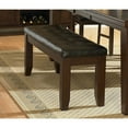thumbnail image 4 of Hassch Dark Brown Finish Wooden Bench, Faux Leather Upholstered Seat Simple Dining Bench, 48"L x 15.5"W x 20"H, 4 of 5