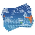 thumbnail image 1 of Ambesonne Science Place Mats Set of 4, Clouds and Chemistry, Standard Size, White and Blue, 1 of 6