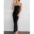 thumbnail image 4 of Vestido largo Realtix de seda satinada sin espalda para mujer, 4 of 6