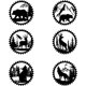 thumbnail image 1 of Calcomanías de pared con diseño de animales, calcomanías de arte de pino y bosque, pegatinas de pared de ciervo, oso y lobo, decoración de pared con animales decorativos., 1 of 8