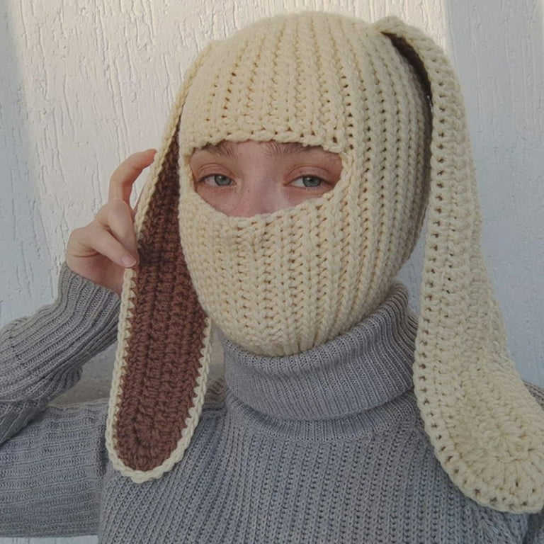 Fusipu Balaclava Hat Long Bunny Ears Comfortable Windproof Fusipu Balaclava Hat Long Bunny Ears Comfortable Windproof