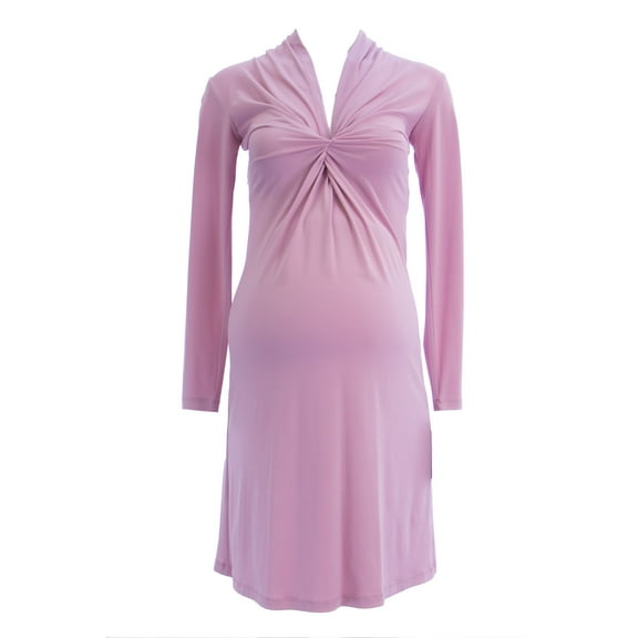 OLIAN Maternity Women's Twist Accent Long Sleeve Sheath Dress X-Small Rouge