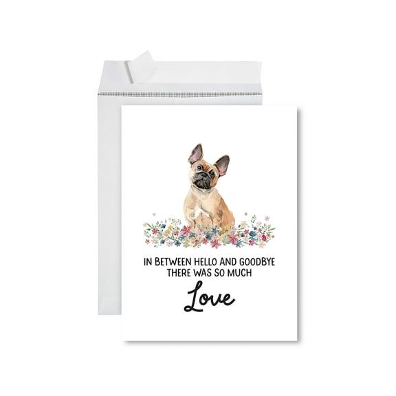 Koyal Wholesale Jumbo Pet Sympathy Card with Envelope, French Bulldog, Dog Grief Bereavement Card 8.5" x 11", 1-Pk