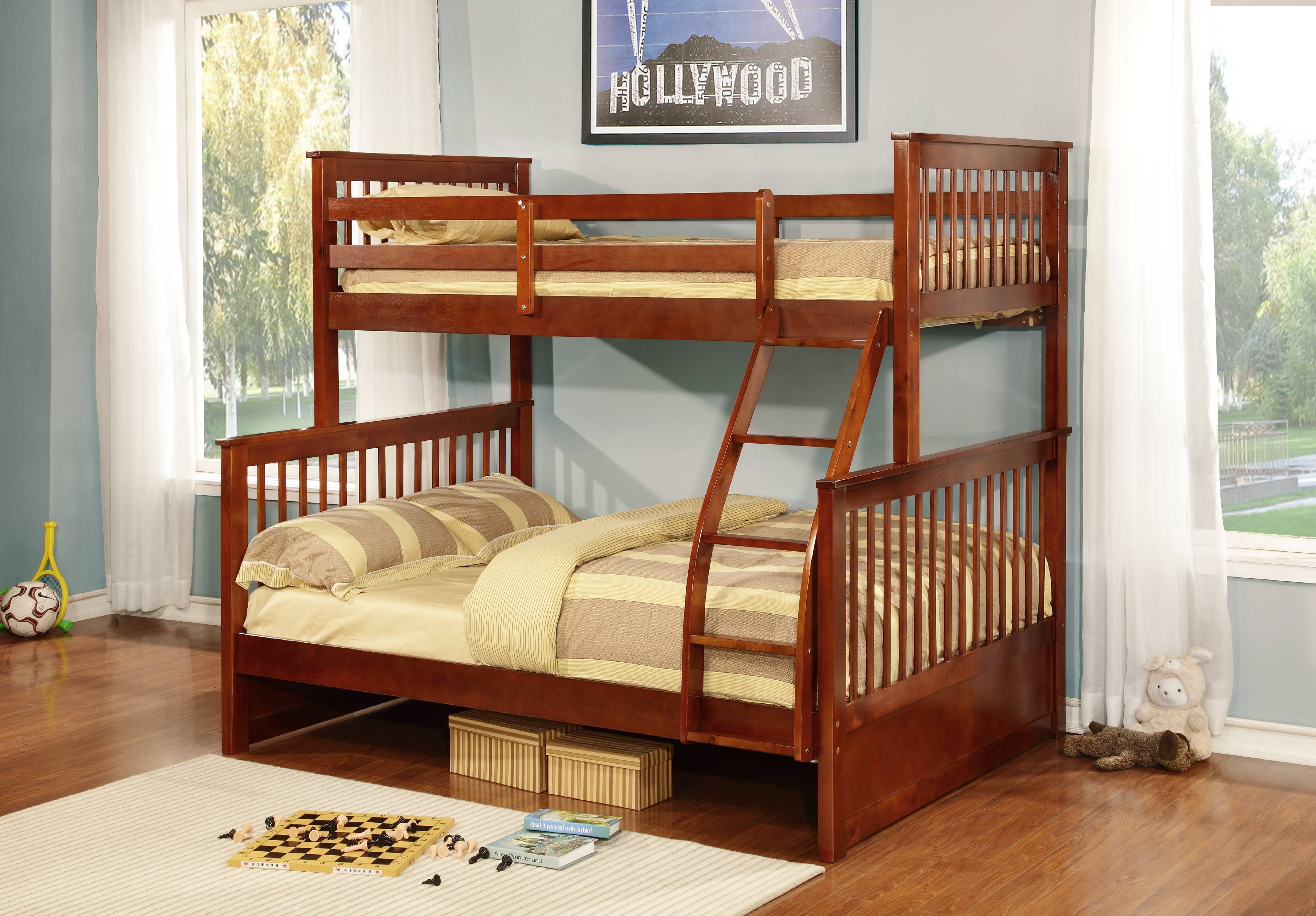 Full Bunk Bed Walnut Wood, Your Zone Twin Over Full Bunk Bed Walnut