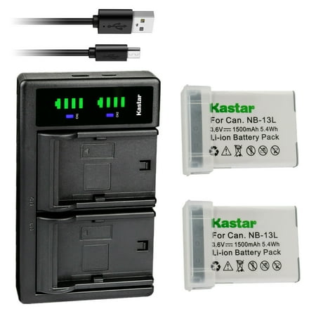 Kastar 2-Pack NB-13L Battery and LTD2 USB Charger Replacement for Canon PowerShot SX740 HS G1 X Mark III PowerShot G5 X PowerShot G5 X II PowerShot G7 X PowerShot G7 X Mark II Camera