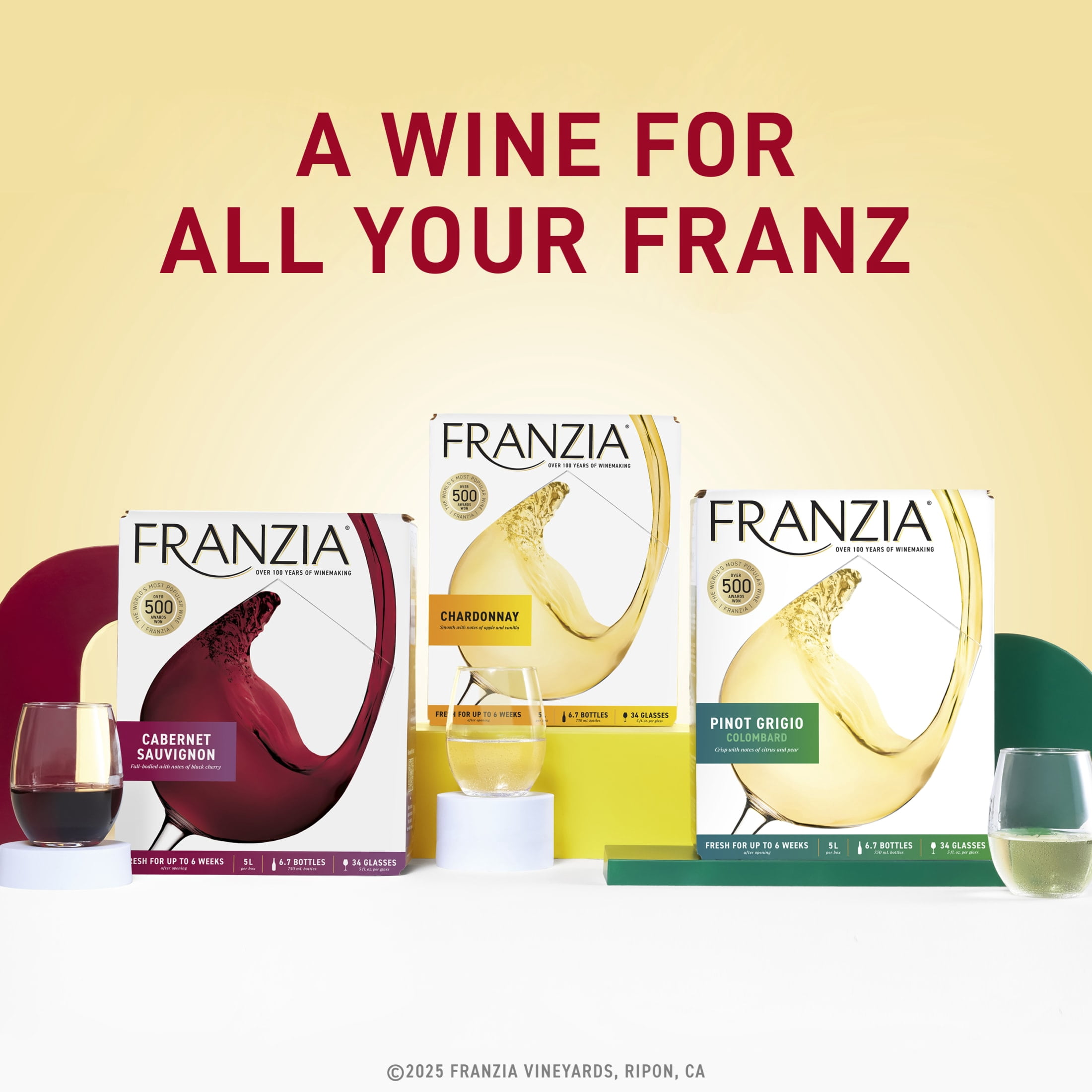 Franzia Cabernet Sauvignon, Red Wine, 5L