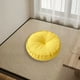 thumbnail image 5 of Cojín redondo de tela gruesa, estilo japonés, de lino, para futón, balcón, ventana, tatami, puf de suelo, cojines de asiento de lino preencogido, 5 of 6