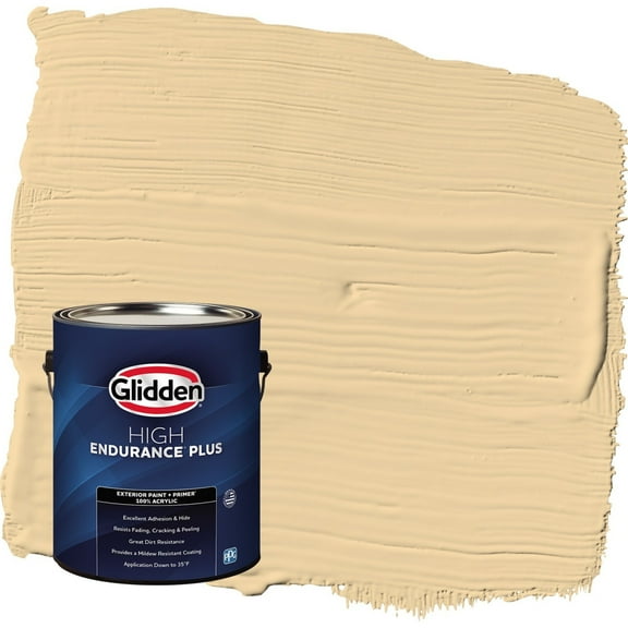 Glidden HEP Spice is Nice / Yellow Satin Exterior Paint with Primer, 1 Gallon
