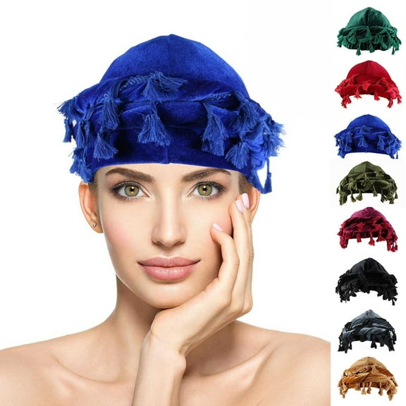 ZZwxWA Turban Head Wraps for Men Satin Lined Turban for Women Vintage Twist Velvet Durags Gifts