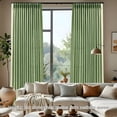 thumbnail image 5 of Nalqet 40*84 inch 2 Panels Pinch Pleated Linen Curtains for Home, Blackout Heat Blocking Window Curtains for Bedroom,Living room,Office,Sage Green, 5 of 9