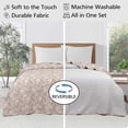 thumbnail image 2 of Mainstays 100% Cotton Matelassé Quilt, King, Reversible, Beige Floral, 2 of 9
