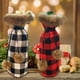 thumbnail image 4 of Fundas navideñas a cuadros para botellas de vino. Soporte navideño para botellas de vino con botella de vino de imitación., 4 of 8