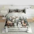 thumbnail image 3 of Manfei Kawaii Deer Snowman Bedding Comforter Set,Merry Christmas Twin Comforter Sets,Green White Brown Bedding Set For Kids,Microfiber Bedroom Decor Reversible,2-Piece, 3 of 9