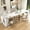 White + Particle Board+MDF, variant on Modern Extendable Dining Table with Storage, Barnwood Folding Space-Saving Table with Melamine Finish, Multifunctional Convertible Sideboard Table for Kitchen, Dining Room, Small Apartment