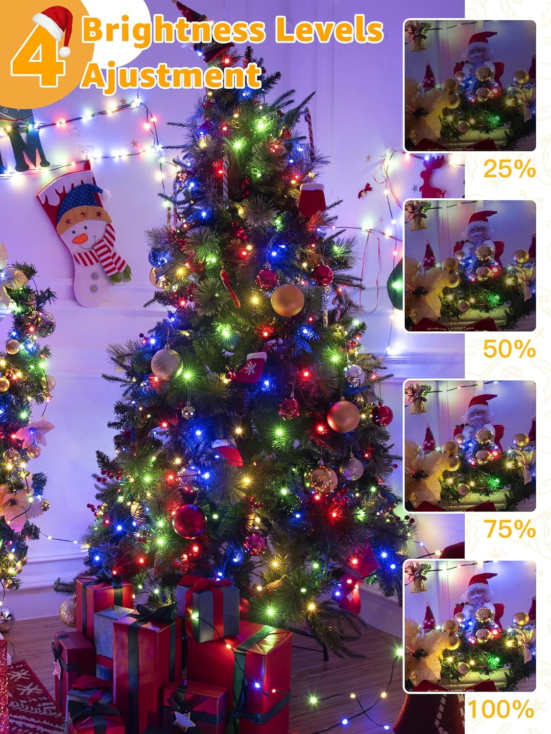 PMMIPNW Christmas Lights 220 FT 600LED, Outdoor Christmas String Lights with 8 Modes Remote Timer, IP67 Waterproof for House Yard Outside Indoor Xmas Decorations