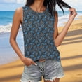 thumbnail image 1 of Pounoo Débardeurs pour Femmes Imprimé Tropical Sans Manches Col Rond Coupe Ample Respirant Extensible Pulls Décontractés Blouses Quotidiennes Style Vacances Cadeau, 1 of 6