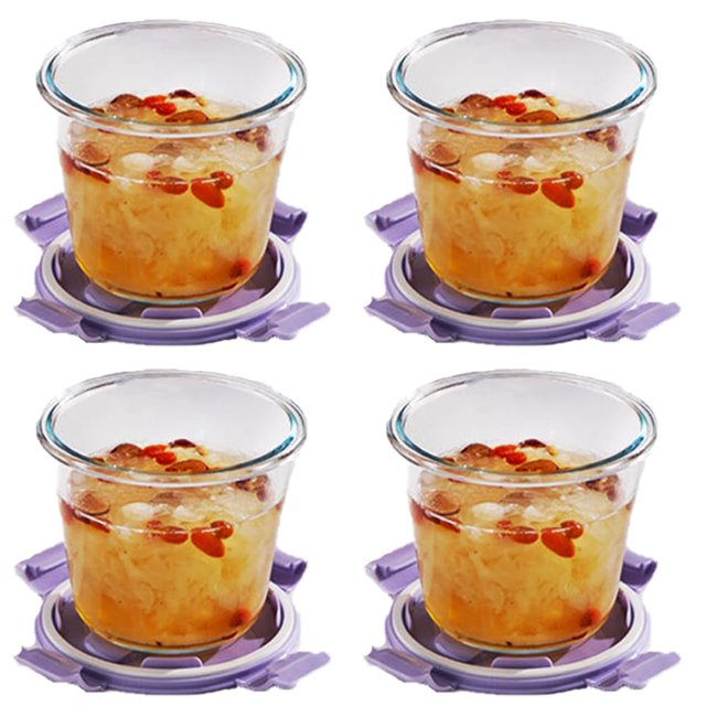 Recipientes de vidrio para sopa R.repad yay 710 ml con tapas (paquete de 4)