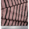thumbnail image 3 of Soimoi Pink Modal Satin Fabric Line Geometric Print Fabric by the Yard 42 Inch Wide, 3 of 3