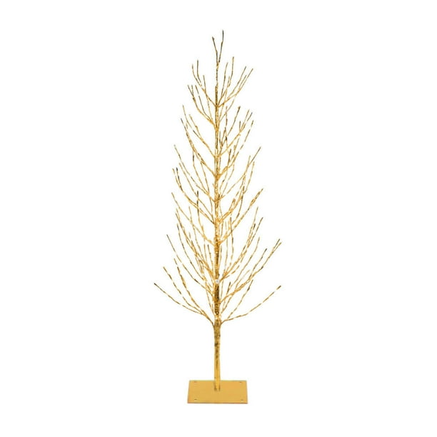 Vickerman Artificial Christmas Tree 7' Gold Tree LED 680 Warm White Lights Flat Base Walmart