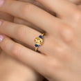 thumbnail image 4 of Gem Stone King 10K Yellow Gold Yellow Citrine and Blue Created Sapphire Engagement Ring for Women | 2.15 Cttw | Oval Checkerboard 9X7MM | Gemstone November Birthstone | Size 8, 4 of 6