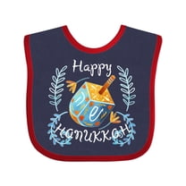 Inktastic Happy Hanukkah Dreidel and Laurels Boys or Girls Baby Bib