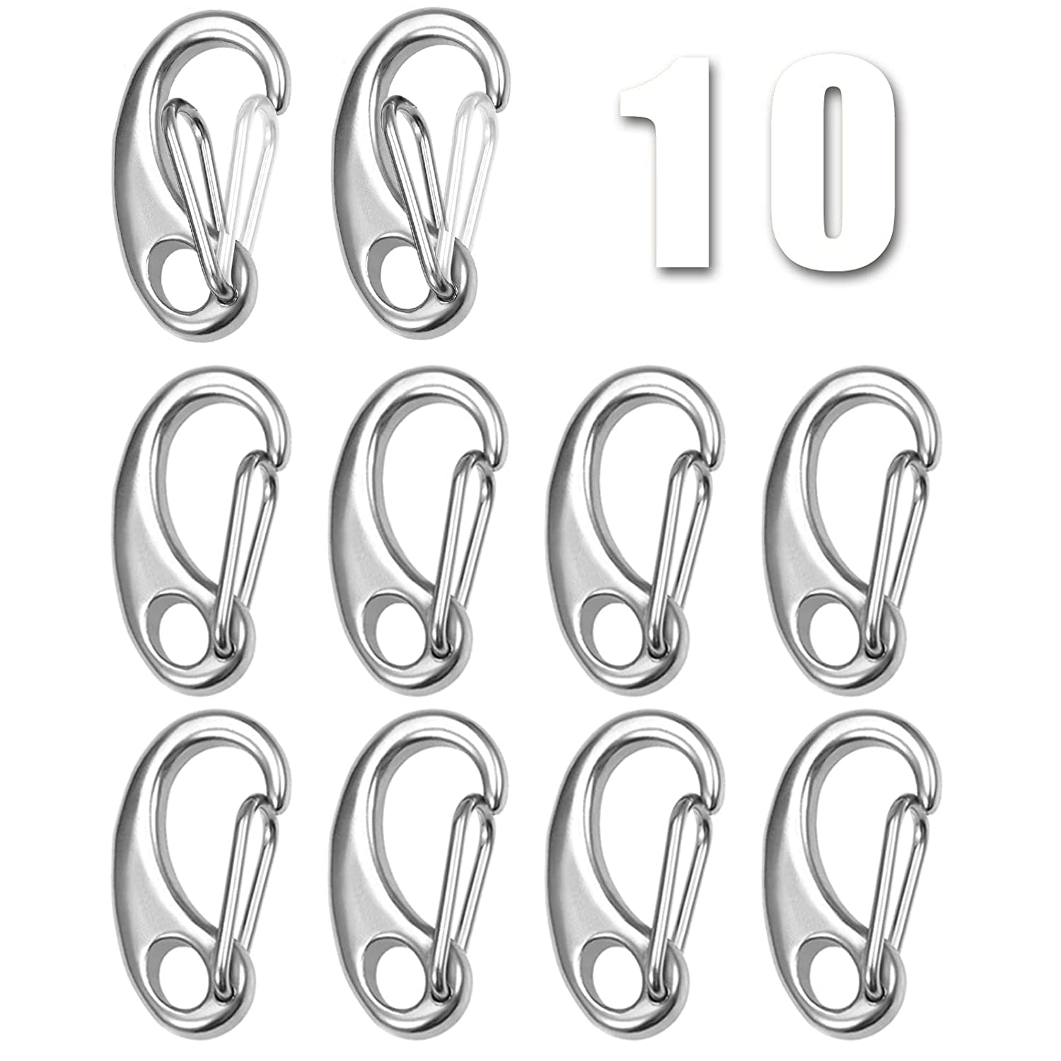 Spring Snap Hook,304 Stainless Steel Spring Clip MutiUse Snap Rope