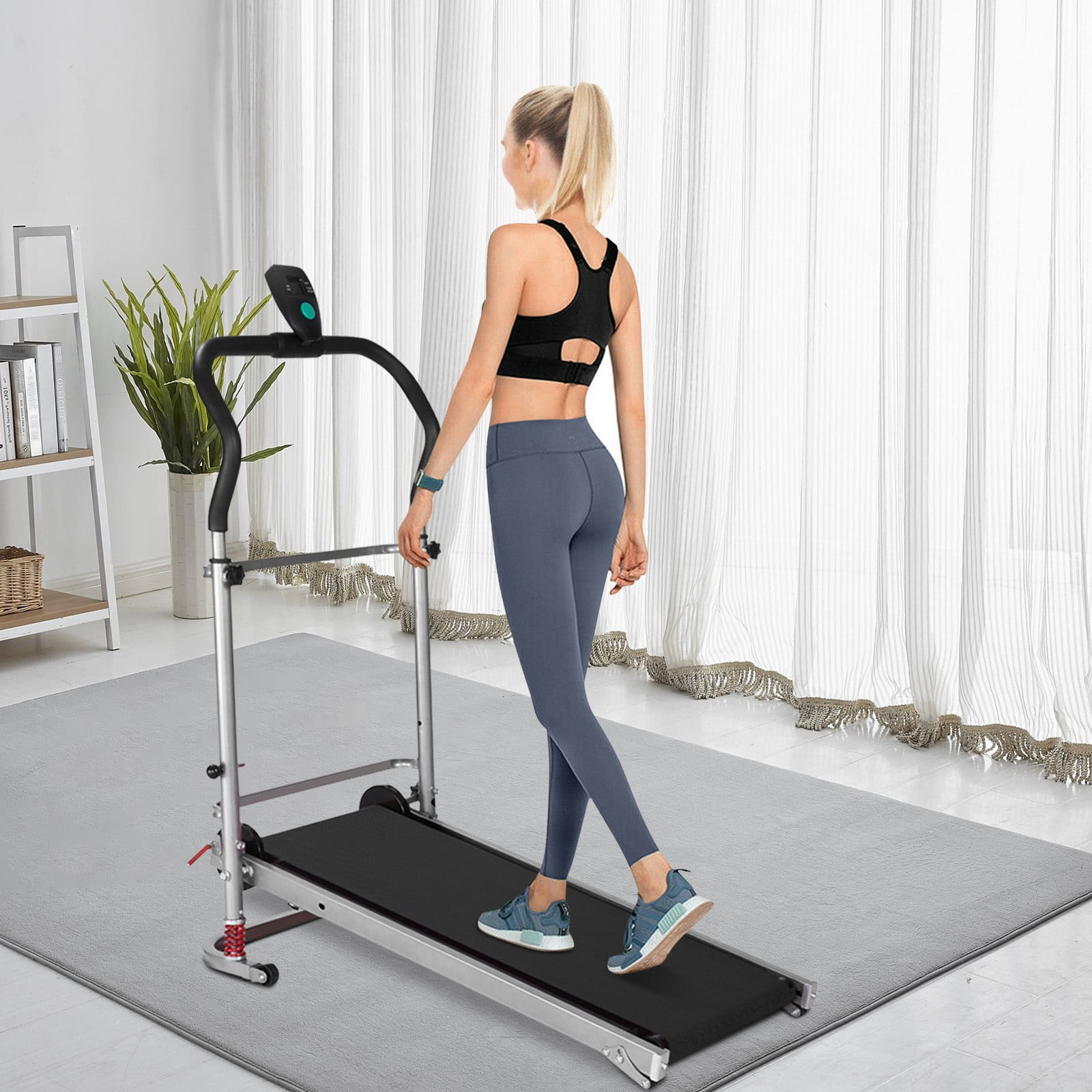 Portable Manual Walking Treadmill with Absorption Function and Folding