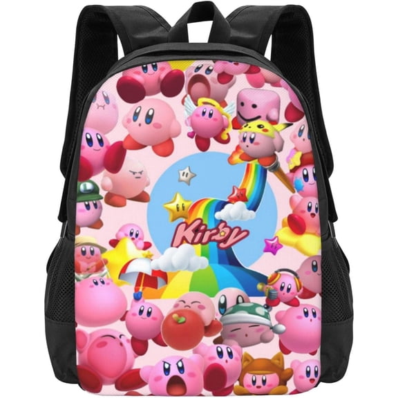 KirBy Backpack Cute Cartoon Kawaii Game Backpack Casual Daypack Travel Backpack Lightweight Laptop Travel Backpack For Adults Work Camping Backpack Set Laptop Backpack,Style-53