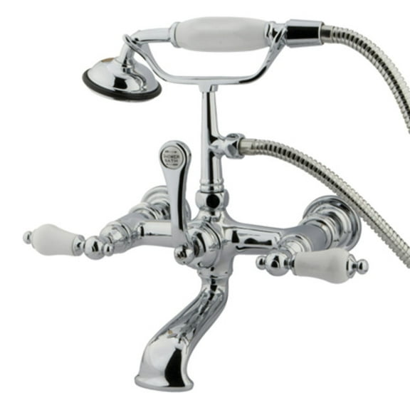 Elements Of Design DT5521PL Triple Handle Wall Mounted Clawfoot Tub Filler - Chrome