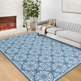 thumbnail image 2 of Haperlare Area Rugs Washable Rugs Floral Boho Rug Vintage Rugs Modern Rugs Soft Carpet Low Pile Non Slip Rugs for Living Room Bedroom, 6' x 9' Blue, 2 of 7