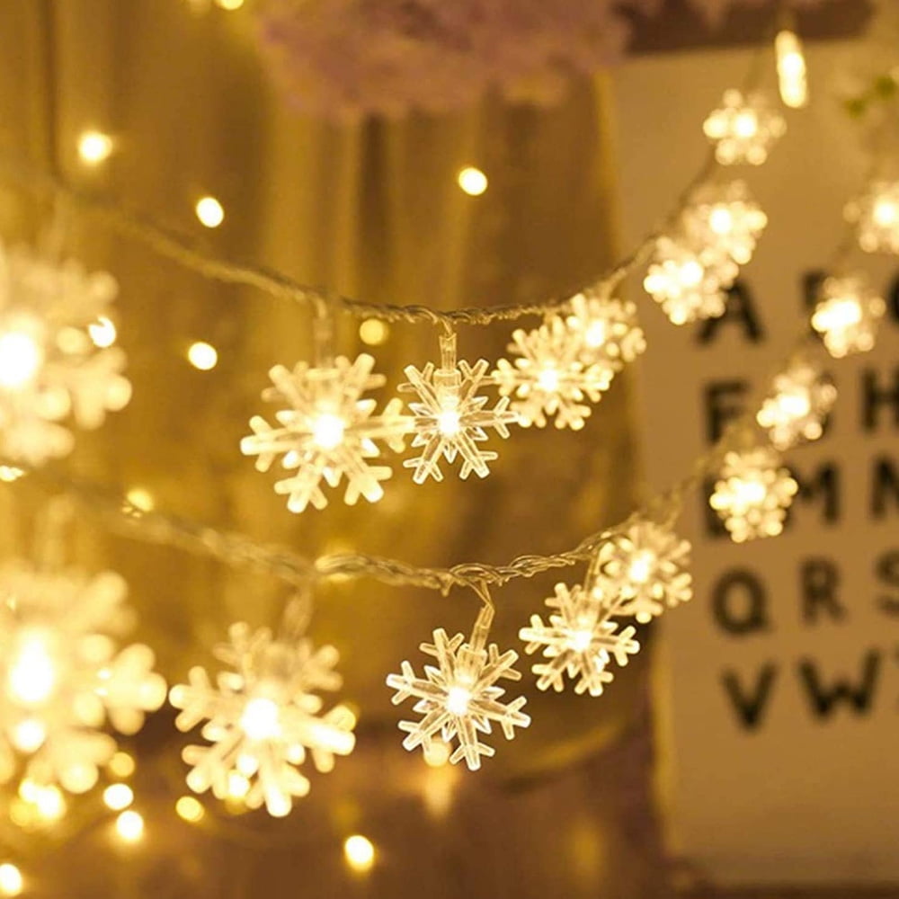 3M Snowflakes String Lights Indoor Outdoor Waterproof Fairy Twinkle Light Decor 