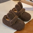 thumbnail image 2 of newwalpole Toddler Slippers Boys Girls House Fleece Booties Baby Warm Winter Boots Kids Bedroom Indoor Shoes Cozy Outdoor Walking Shoes Coffee for Size 12, 2 of 9