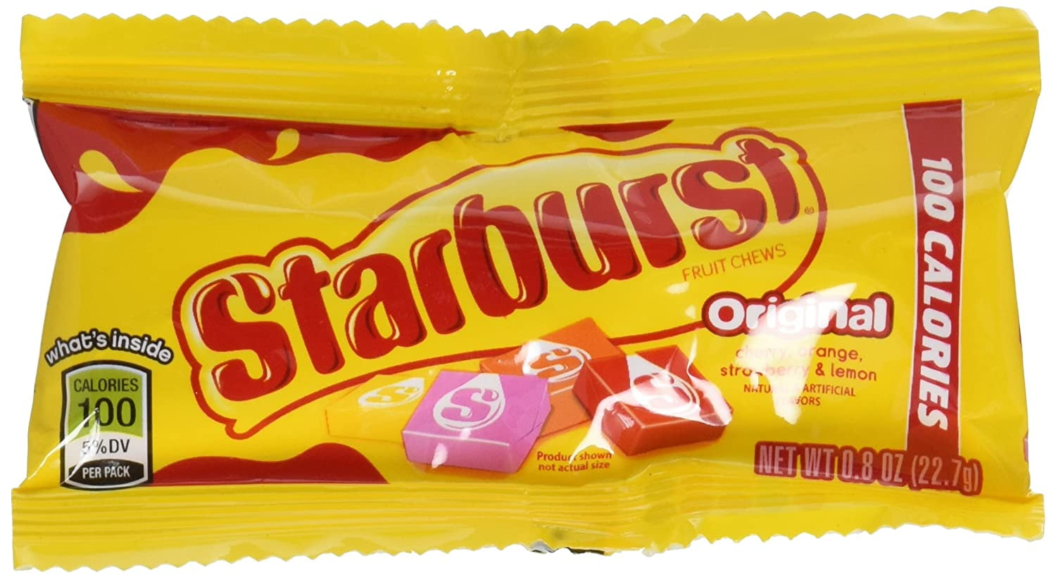 Starburst Original Fruit Chews Candy, 100 Calorie Packs