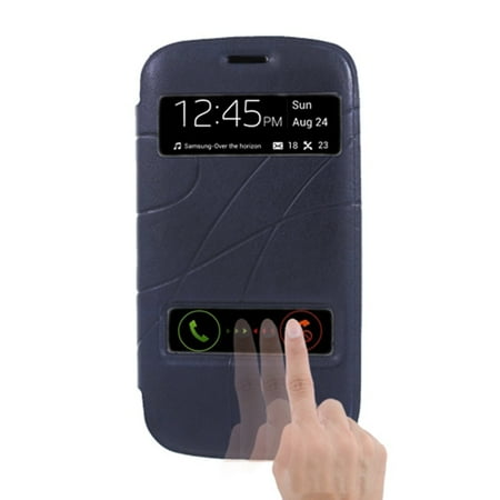 - Samsung Galaxy S3 Case, Samsung Galaxy S3 Phone Case, by Insten Smart Cover Leather Flip Case Cover with Call Activate For Samsung Galaxy S3