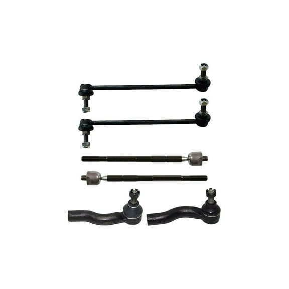Front Tie Rod Ends Outer & Inner   Stabilizer Sway Bar Links Steering Suspension 6 Pieces Kit