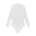 thumbnail image 6 of Yeahdor Mens Long Sleeve Bodysuit Gymnastics Figure Skating Dance Costume Press Button Crotch Leotard White M, 6 of 7