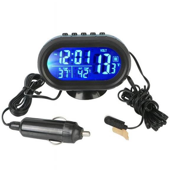 Interior Accessories Car Voltmeter Thermometer Backlight LCD Digital Noctilucous Clock 12V/24V Car Electronic
