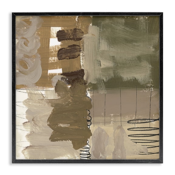 Stupell Industries Holiday Express Abstraction Black Framed Giclee Art design by Brent Baker, 12 x 12