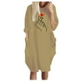 thumbnail image 1 of Robe Maxi pour Femmes Mode Hiver Grande Taille Décontractée Ample avec Poches Aguichant Imprimée Robe Maxi Manches Longues en Liquidation, 1 of 3