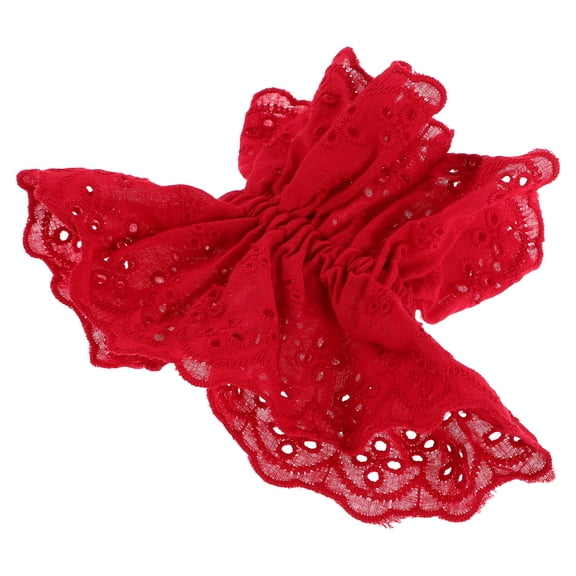 TABLZONE Red Lace Scrunchie Large Hair Tie for Women and Girls, Secure Hold, Soft Fabric, 1 Pack, Perfect for Parties and Everyday Use