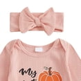 thumbnail image 6 of 3-6 Months Infant Jumpsuit Baby Girl Outfit Cutest Pumpkin Long Sleeve Romper Jumpsuit Girl Outfits Clothes,Red Jumpsuit, 6 of 6
