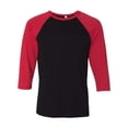 thumbnail image 1 of Camiseta de béisbol de manga 3/4 unisex Bella + Canvas M NEGRO/ ROJO bella lienzo 3200, 1 of 1