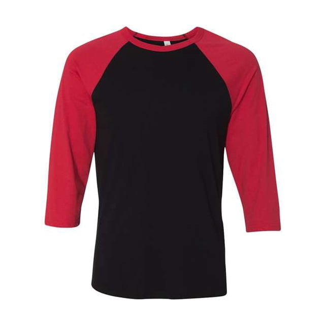 Camiseta de béisbol de manga 3/4 unisex Bella + Canvas M NEGRO/ ROJO bella lienzo 3200