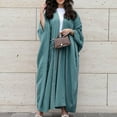thumbnail image 3 of Modern Women's Fashion Turkish Style Long Sleeve Loose Fit Cardigan Robe Abaya for Casual Outings, 3 of 7