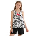 thumbnail image 2 of CYRBOKO Girls Outfit Sets, Sleeveless Casual Knitted Cotton Elastic Waist Summer Tank Tops Sets Black Size 5-6 T, 2 of 9