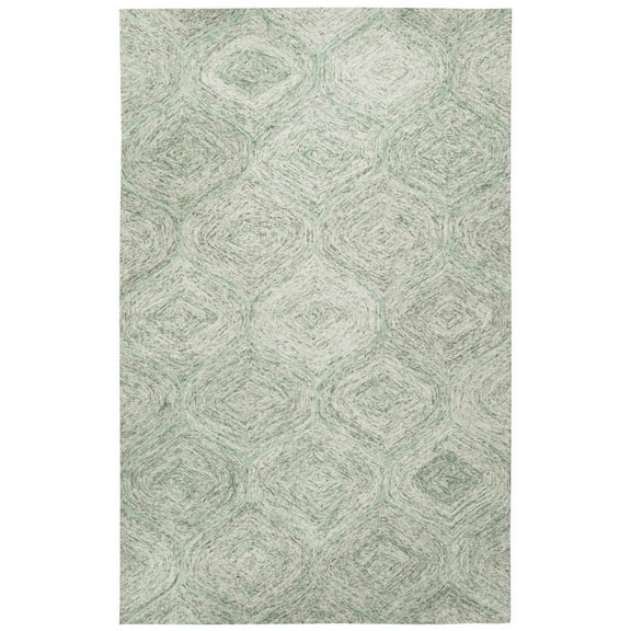 Alora Decor London 5' x 8' Trellis Green/Gray/Rust/Blue Hand-Tufted Area Rug