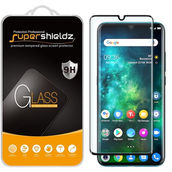 (2-Pack) Supershieldz Designed for TCL 10 Pro [Full Screen Coverage] [3D Curved Glass] Tempered Glass Screen Protector, Anti-Scratch, Bubble Free (Black Frame)