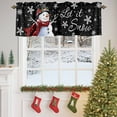 thumbnail image 4 of Valances for Windows Christmas Snowman Rod Pocket Cafe Window Treatments Valance Curtains for Kitchen Bathroom Laundry Basement Windows 56"x16", 4 of 7